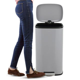 Connor Rectangular 13-Gallon Trash Can with Soft-Close Lid and FREE Mini Trash Can