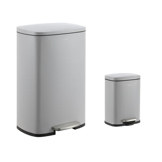 Connor Rectangular 13-Gallon Trash Can with Soft-Close Lid and FREE Mini Trash Can