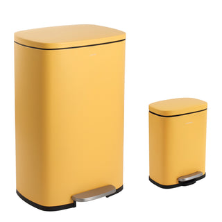 Connor Rectangular 13-Gallon Trash Can with Soft-Close Lid and FREE Mini Trash Can