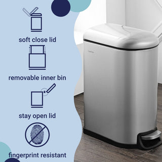 Slyd 10.6-Gallon Step-Open Trash Can