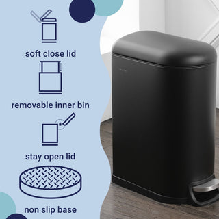 Slyd 10.6-Gallon Step-Open Trash Can