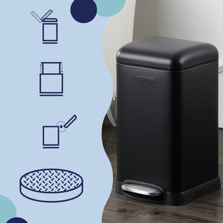 Lopus Retro Mini 3.2-Gallon Step-Open Trash Can