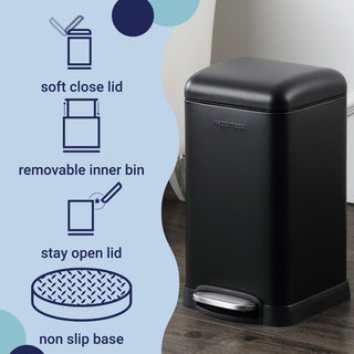 Lopus Retro Mini 3.2-Gallon Step-Open Trash Can