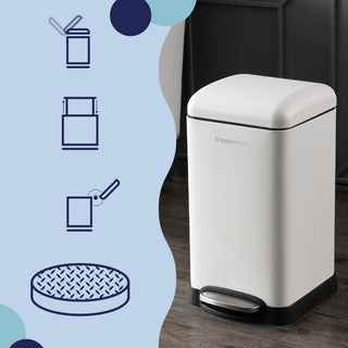 Lopus Retro Mini 3.2-Gallon Step-Open Trash Can