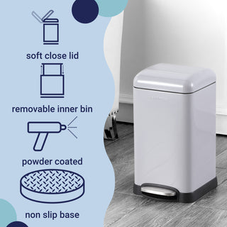 Lopus Retro Mini 3.2-Gallon Step-Open Trash Can