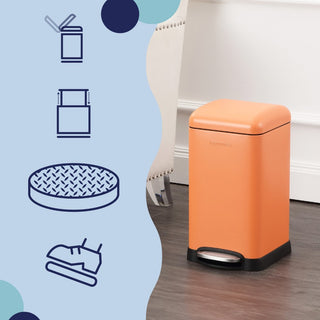 Lopus Retro Mini 3.2-Gallon Step-Open Trash Can