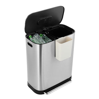 Beni Kitchen Trash/RecycLing 16-Gallon Double-Bucket Step-Open Trash Can