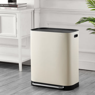 Beni Kitchen Trash/RecycLing 16-Gallon Double-Bucket Step-Open Trash Can