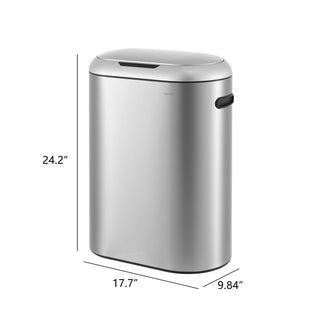 Robo Kitchen 13.2-Gallon Slim Oval Motion Sensor Touchless Trash Can with Touch Mode