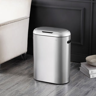 Robo Kitchen 13.2-Gallon Slim Oval Motion Sensor Touchless Trash Can with Touch Mode