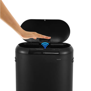 Robo Kitchen 13.2-Gallon Slim Oval Motion Sensor Touchless Trash Can with Touch Mode