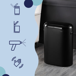 Robo Kitchen 13.2-Gallon Slim Oval Motion Sensor Touchless Trash Can with Touch Mode