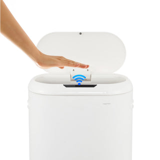 Robo Kitchen 13.2-Gallon Slim Oval Motion Sensor Touchless Trash Can with Touch Mode