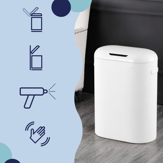 Robo Kitchen 13.2-Gallon Slim Oval Motion Sensor Touchless Trash Can with Touch Mode