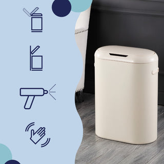 Robo Kitchen 13.2-Gallon Slim Oval Motion Sensor Touchless Trash Can with Touch Mode