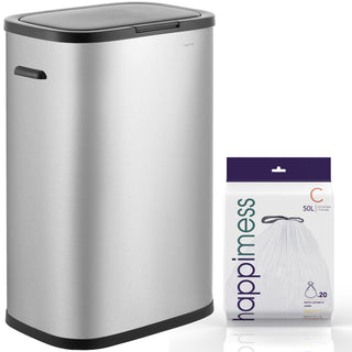 Tammi Kitchen 14.5-Gallon Slim Metal Push Button Trash Can