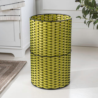 Cecil Modern 4.13-Gallon Faux Wicker Cylinder Waste Basket