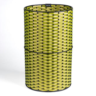 Cecil Modern 4.13-Gallon Faux Wicker Cylinder Waste Basket