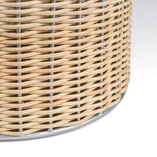 Cecil Modern 4.13-Gallon Faux Wicker Cylinder Waste Basket