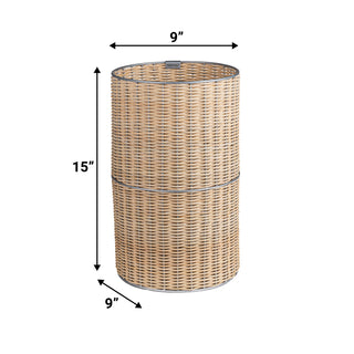 Cecil Modern 4.13-Gallon Faux Wicker Cylinder Waste Basket