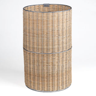 Cecil Modern 4.13-Gallon Faux Wicker Cylinder Waste Basket