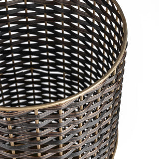 Cecil Modern 4.13-Gallon Faux Wicker Cylinder Waste Basket