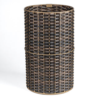 Cecil Modern 4.13-Gallon Faux Wicker Cylinder Waste Basket