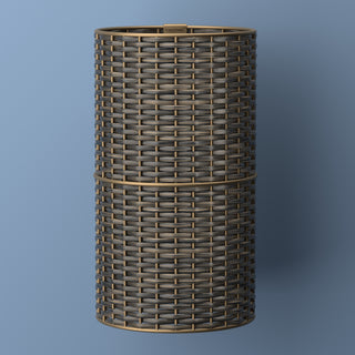 Cecil Modern 4.13-Gallon Faux Wicker Cylinder Waste Basket