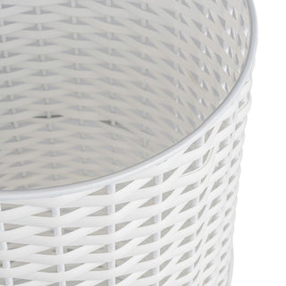 Cecil Modern 4.13-Gallon Faux Wicker Cylinder Waste Basket