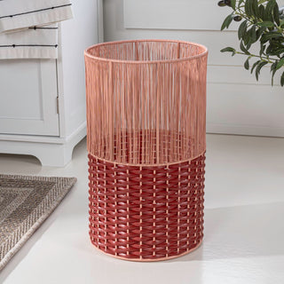 Harper Modern 4.13-Gallon 2-Tone Faux Wicker Cylinder Waste Basket