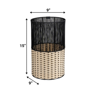 Harper Modern 4.13-Gallon 2-Tone Faux Wicker Cylinder Waste Basket