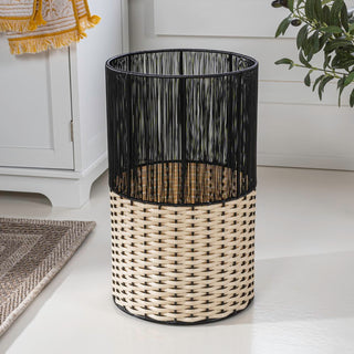 Harper Modern 4.13-Gallon 2-Tone Faux Wicker Cylinder Waste Basket