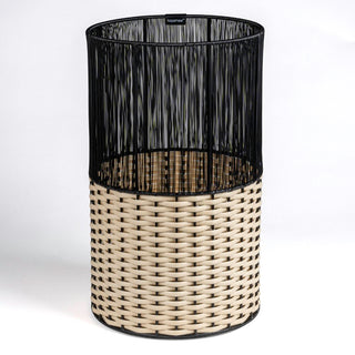 Harper Modern 4.13-Gallon 2-Tone Faux Wicker Cylinder Waste Basket