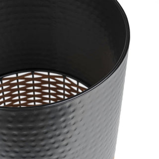 Asher Modern 4.13-Gallon 2-Tone Faux Wicker/Metal Cylinder Waste Basket