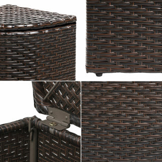 Fernhaven 15.56-Gallon All-Weather Wicker/Metal Corner Hideaway Outdoor Trash Can