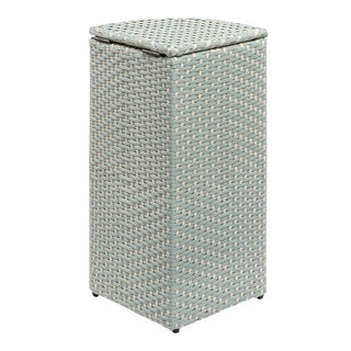 Fernhaven 15.56-Gallon All-Weather Wicker/Metal Corner Hideaway Outdoor Trash Can