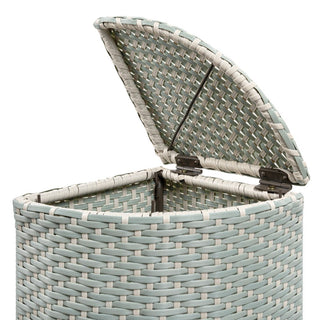 Fernhaven 15.56-Gallon All-Weather Wicker/Metal Corner Hideaway Outdoor Trash Can