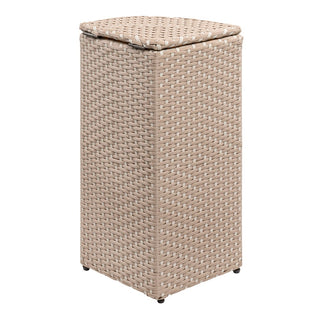 Fernhaven 15.56-Gallon All-Weather Wicker/Metal Corner Hideaway Outdoor Trash Can