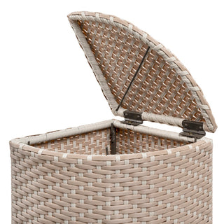 Fernhaven 15.56-Gallon All-Weather Wicker/Metal Corner Hideaway Outdoor Trash Can