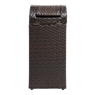 Cloudcrest 14.27-Gallon All-Weather Wicker/Metal Swing Top Hideaway Outdoor Trash Can