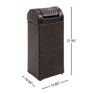 Cloudcrest 14.27-Gallon All-Weather Wicker/Metal Swing Top Hideaway Outdoor Trash Can