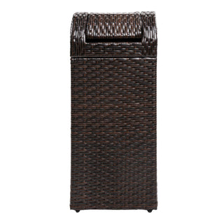 Cloudcrest 14.27-Gallon All-Weather Wicker/Metal Swing Top Hideaway Outdoor Trash Can