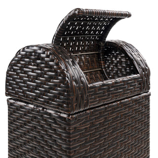 Cloudcrest 14.27-Gallon All-Weather Wicker/Metal Swing Top Hideaway Outdoor Trash Can