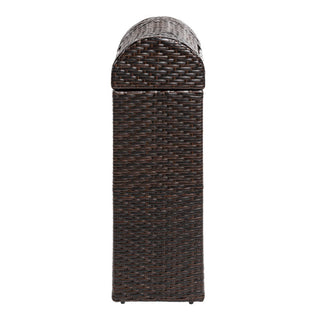 Cloudcrest 14.27-Gallon All-Weather Wicker/Metal Swing Top Hideaway Outdoor Trash Can