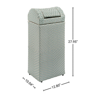 Cloudcrest 14.27-Gallon All-Weather Wicker/Metal Swing Top Hideaway Outdoor Trash Can