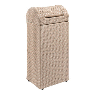 Cloudcrest 14.27-Gallon All-Weather Wicker/Metal Swing Top Hideaway Outdoor Trash Can