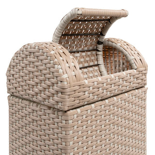 Cloudcrest 14.27-Gallon All-Weather Wicker/Metal Swing Top Hideaway Outdoor Trash Can