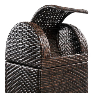 Nivoria 31.39-Gallon All-Weather Wicker/Metal Swing Top Hideaway Outdoor Trash Can