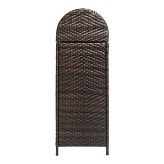 Nivoria 31.39-Gallon All-Weather Wicker/Metal Swing Top Hideaway Outdoor Trash Can