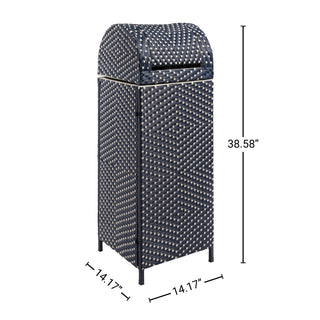 Nivoria 31.39-Gallon All-Weather Wicker/Metal Swing Top Hideaway Outdoor Trash Can